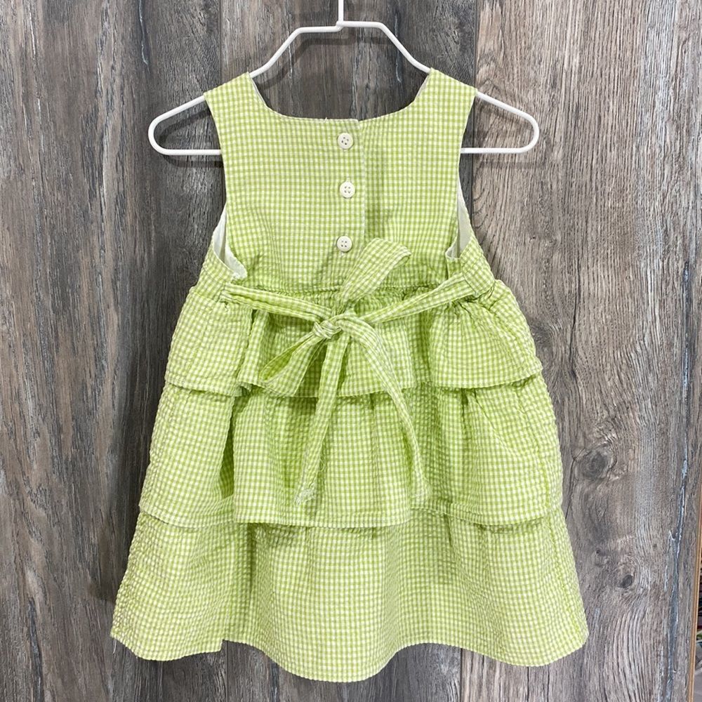 Lime Seersucker Layered Hem Dress • 18M - Picture 3 of 6